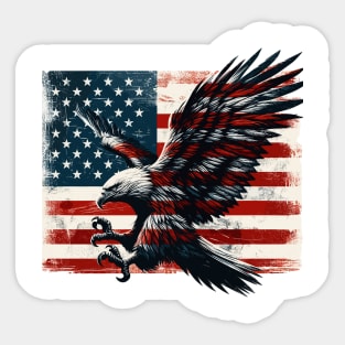 American Flag with Bald Eagle Sticker